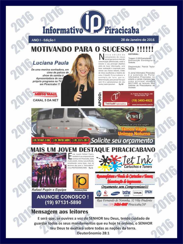 Esse foi nosso Jornal Impresso em 2016
