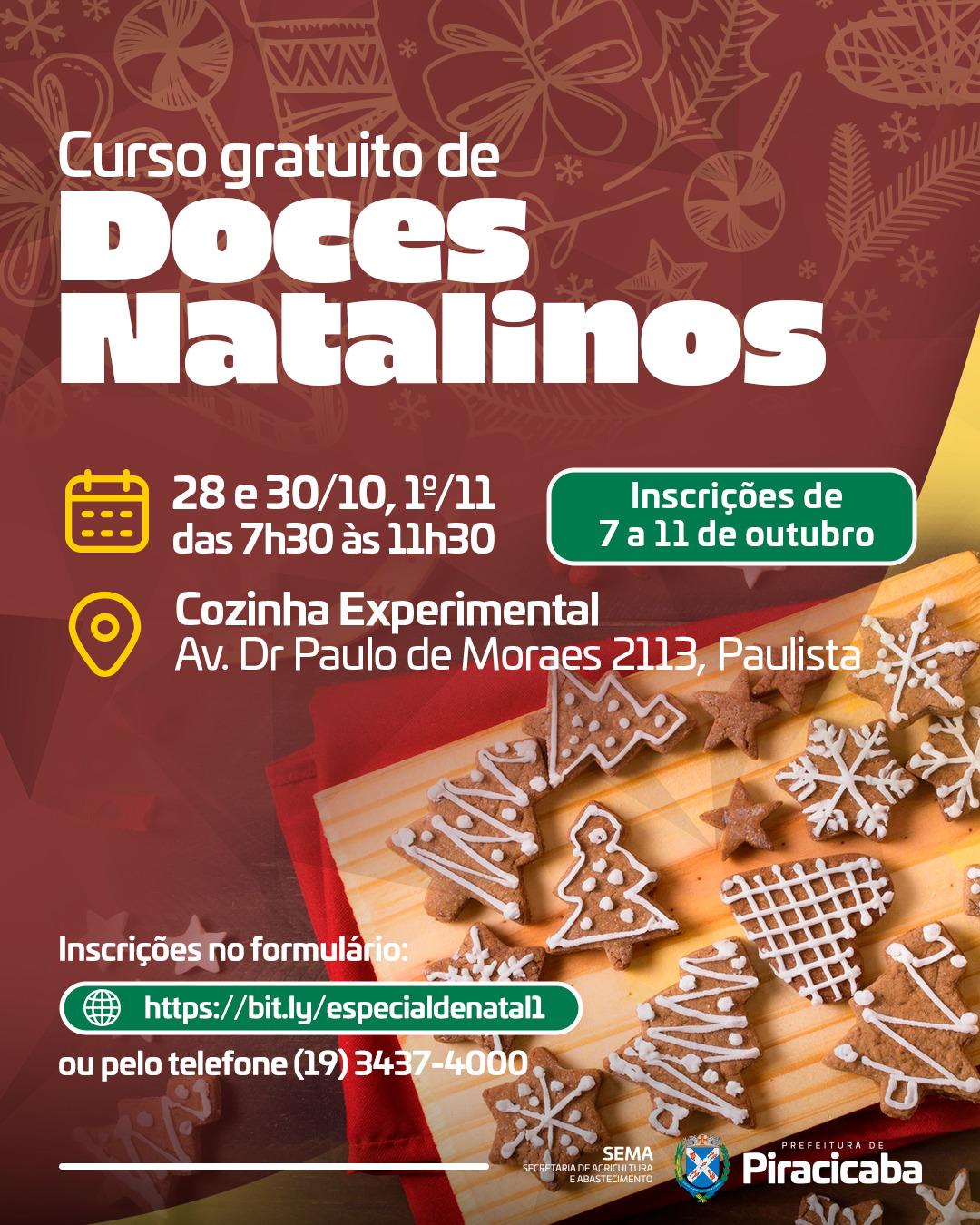 Curso de doces natalinos está com inscrições abertas
