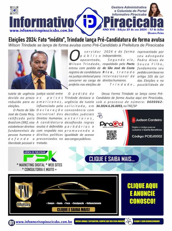 Trindade lança candidatura avulsa