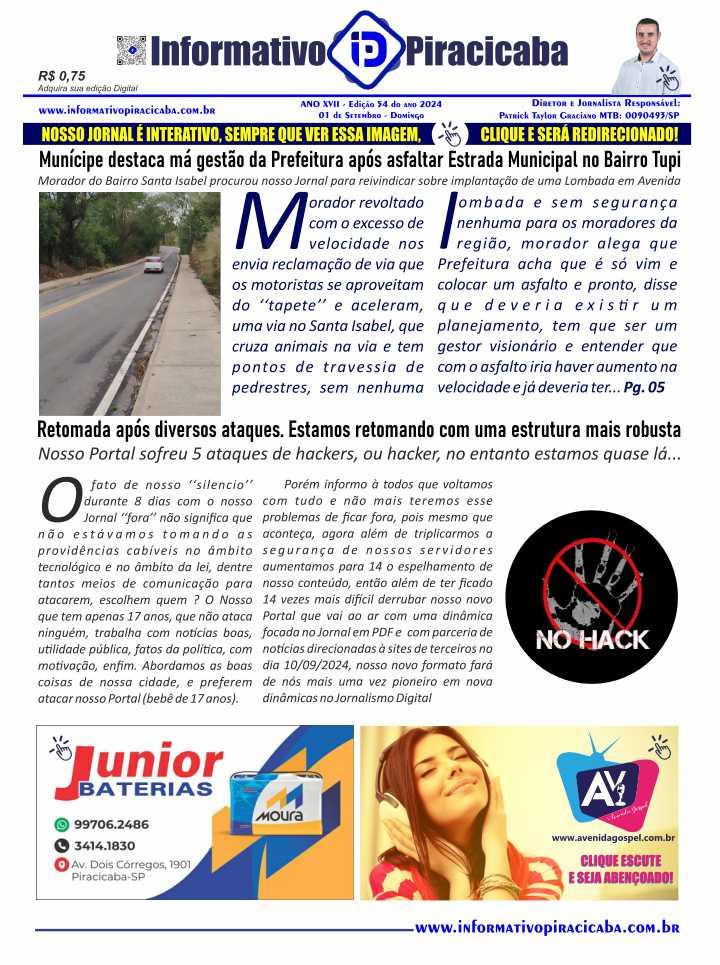 Munícipe destaca má gestão após asfaltamento da Estrada de Tupi
