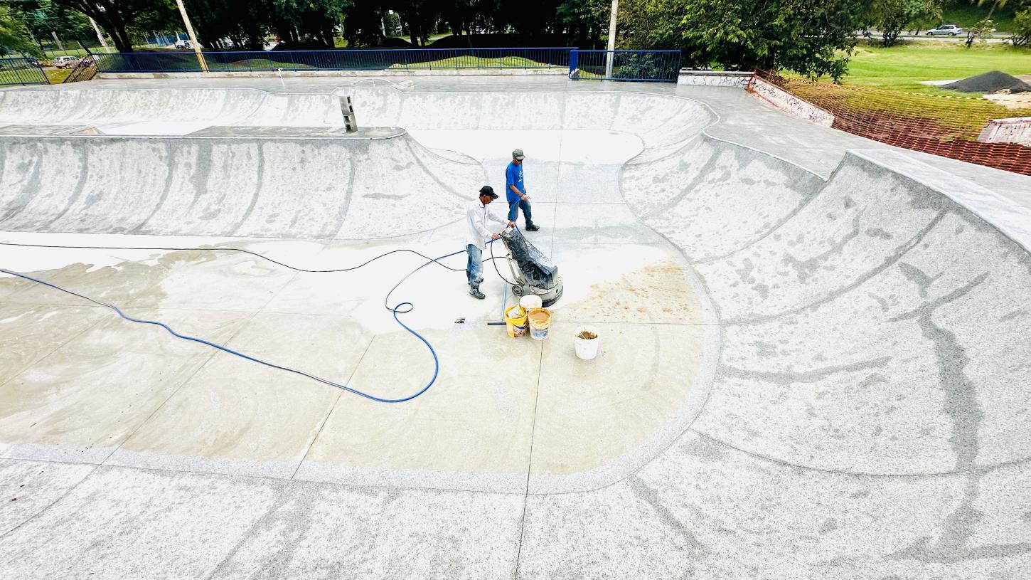 Obras de readequação na área de street avançam na pista de skate da Área do Trabalhador