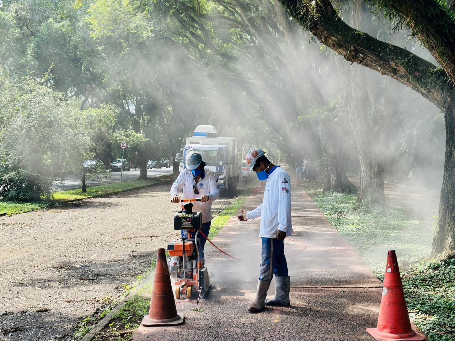 Prefeitura segue com reforma da ciclovia da avenida Cruzeiro do Sul