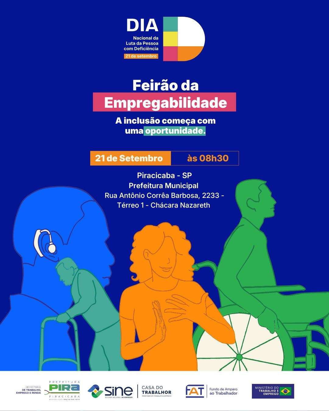 Feirão da Empregabilidade oferece 150 vagas para pessoas com deficiência na segunda-feira, 21/09