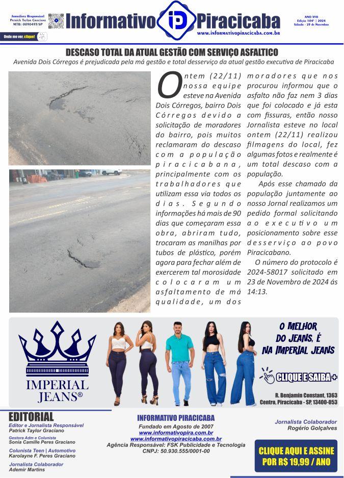 DESCASO TOTAL DA ATUAL GESTÃO COM SERVIÇO ASFALTICO